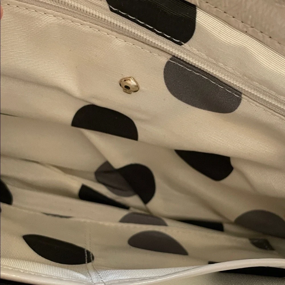 Kate Spade Taupe Square Zipper Darcy Shoulder Bag with Silver Accents